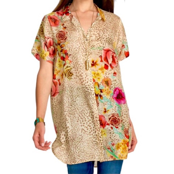 Johnny Was Silk Hera Calia Tunic Size Small - Picture 14 of 14